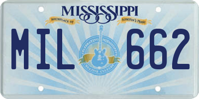 MS license plate MIL662