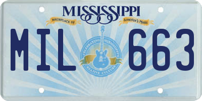 MS license plate MIL663