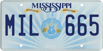 MS license plate MIL665