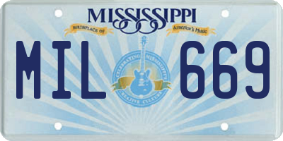 MS license plate MIL669
