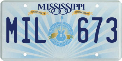 MS license plate MIL673
