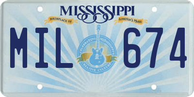 MS license plate MIL674