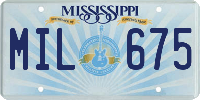 MS license plate MIL675
