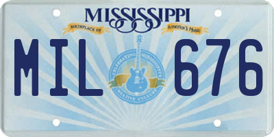 MS license plate MIL676