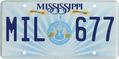 MS license plate MIL677