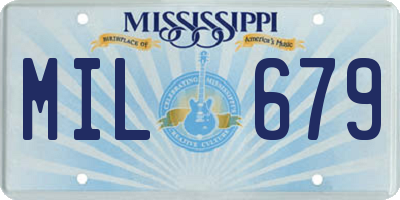MS license plate MIL679