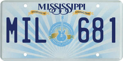 MS license plate MIL681