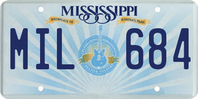 MS license plate MIL684