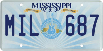 MS license plate MIL687