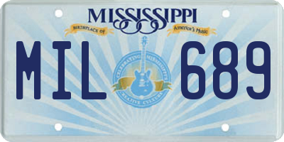 MS license plate MIL689