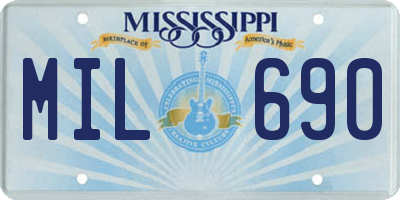 MS license plate MIL690