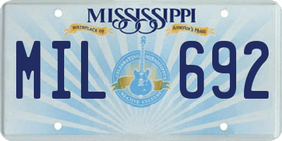 MS license plate MIL692