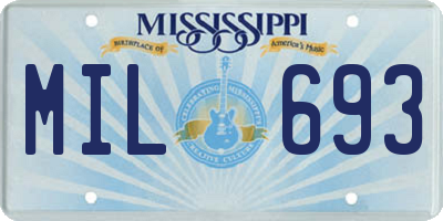 MS license plate MIL693