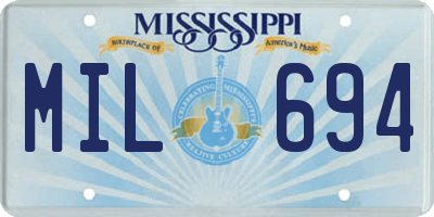 MS license plate MIL694