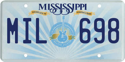 MS license plate MIL698