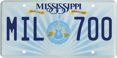 MS license plate MIL700