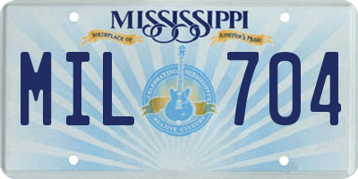 MS license plate MIL704