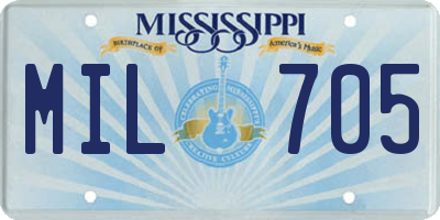 MS license plate MIL705