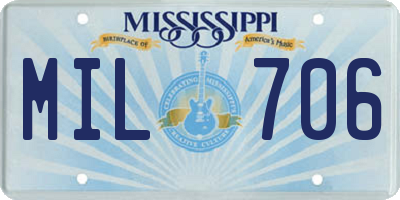 MS license plate MIL706