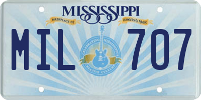 MS license plate MIL707