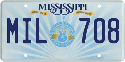 MS license plate MIL708