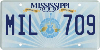 MS license plate MIL709