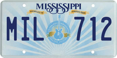 MS license plate MIL712