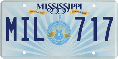 MS license plate MIL717