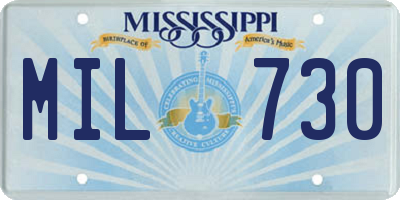 MS license plate MIL730