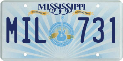 MS license plate MIL731