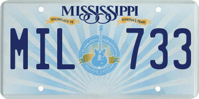 MS license plate MIL733
