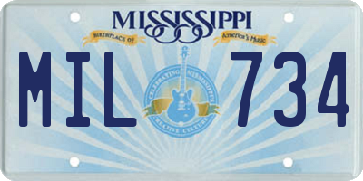 MS license plate MIL734