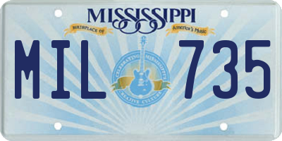 MS license plate MIL735