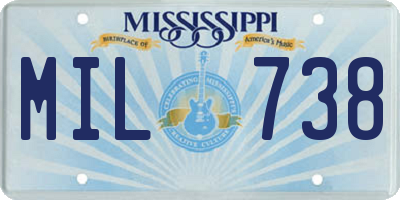 MS license plate MIL738