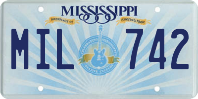 MS license plate MIL742