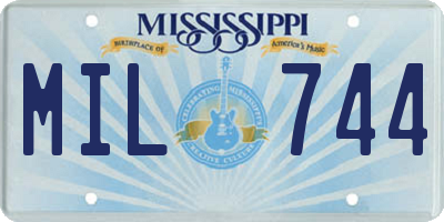 MS license plate MIL744