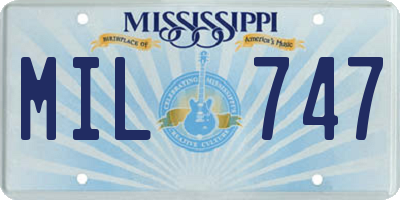 MS license plate MIL747