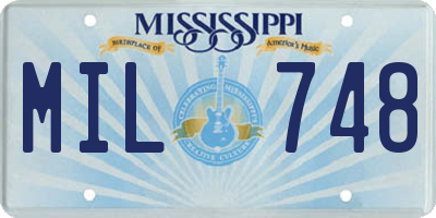 MS license plate MIL748
