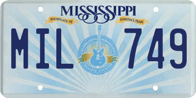 MS license plate MIL749