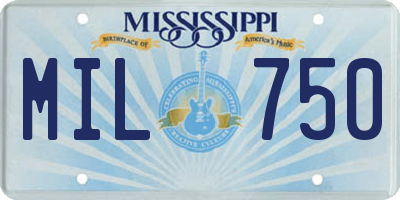 MS license plate MIL750