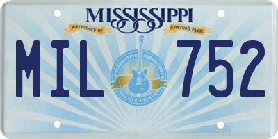 MS license plate MIL752