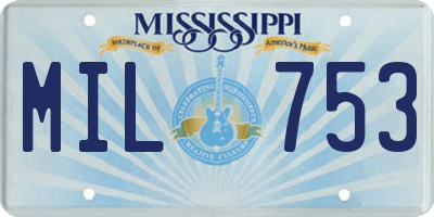 MS license plate MIL753