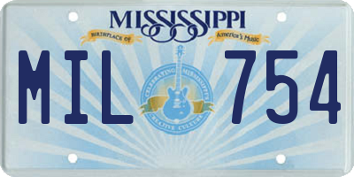MS license plate MIL754