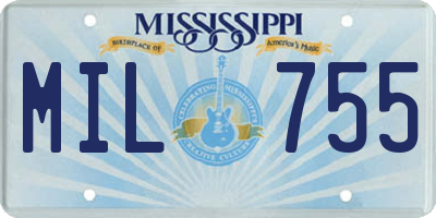 MS license plate MIL755