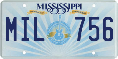 MS license plate MIL756