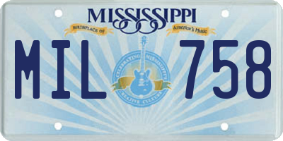 MS license plate MIL758