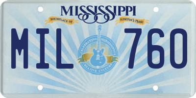 MS license plate MIL760