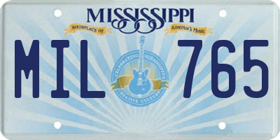 MS license plate MIL765