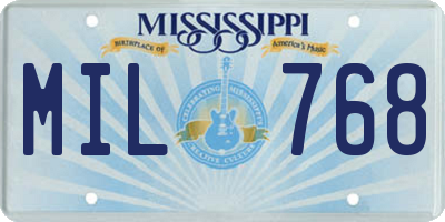 MS license plate MIL768