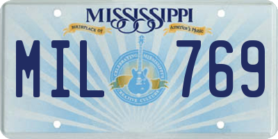 MS license plate MIL769
